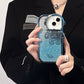iPhone 14 Series Glittery Astronaut Lens Bracket Electroplated Case