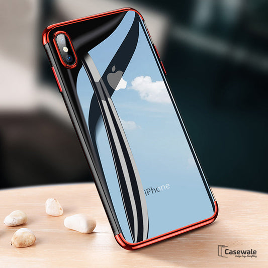 iPhone X High-end Fashion Transparent Plated Mobile Phone Case