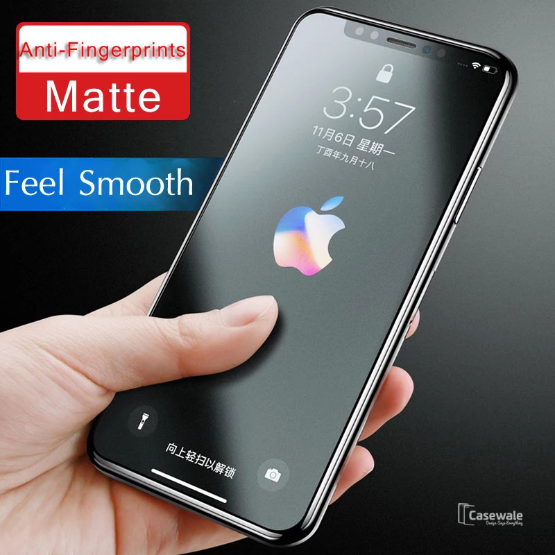 Matte Anti Fingerprint Tempered Glass Protector for iPhone X
