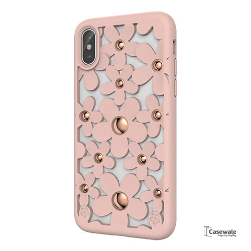 Unique 3D Floral Design Protective Case for iPhone X