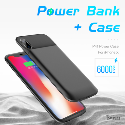 6000mAh Power Bank Battery Charger Case for iPhone X