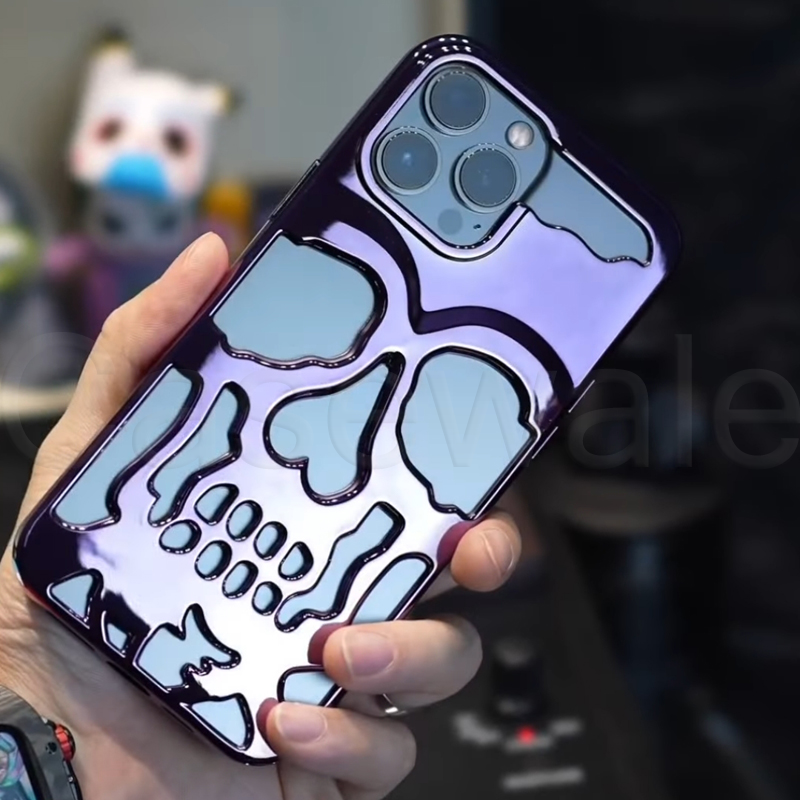 iPhone 14 Series New Electroplating Unique Skull Phone Case