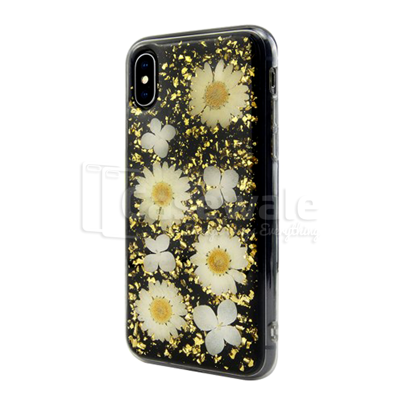 Original Flash Foil Petals Genuine Flower Case for iPhone X