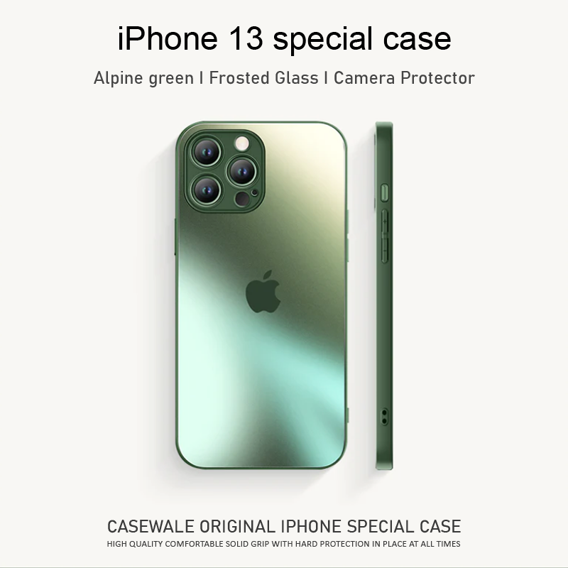 iPhone 14 Series AG Frosted Glass Case with Camera Lens Protection
