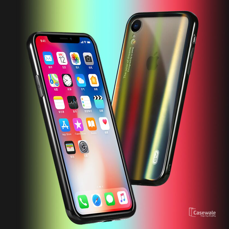 Aurora Gradient Glass Phone Case For iPhone XR