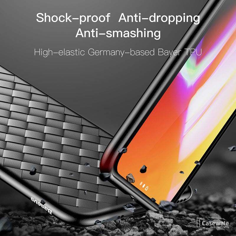 iPhone X Luxury Grid Weaving Ultra Thin Soft TPU Protective Back Case