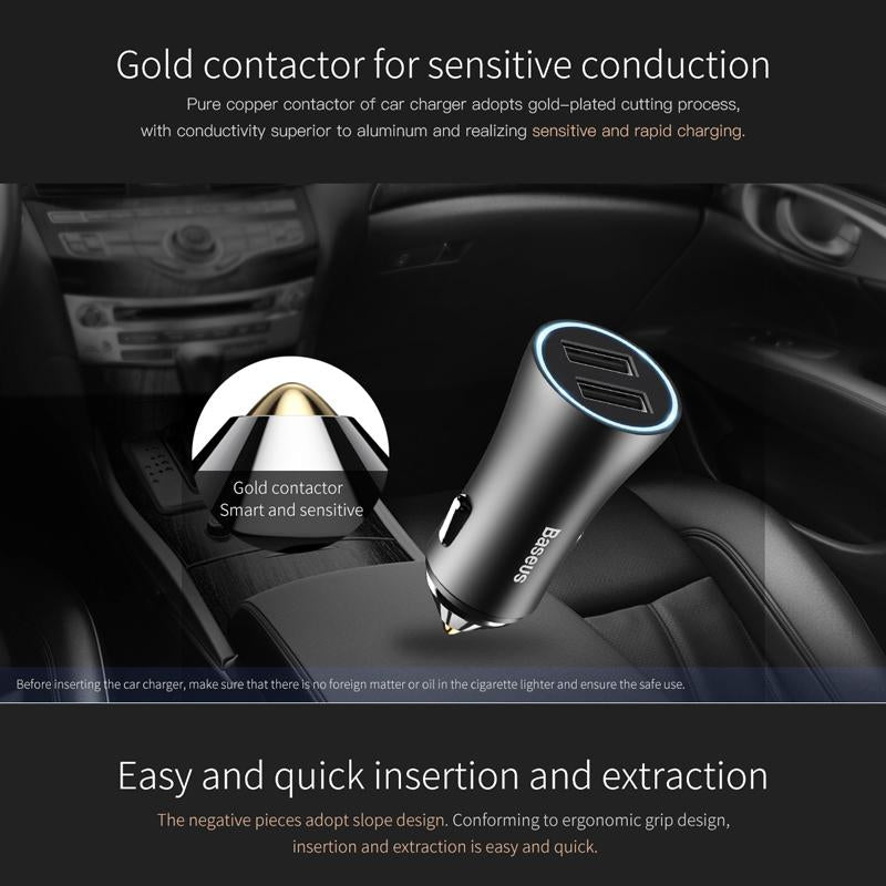 LED 2 USB Car Charger Adapter for Car