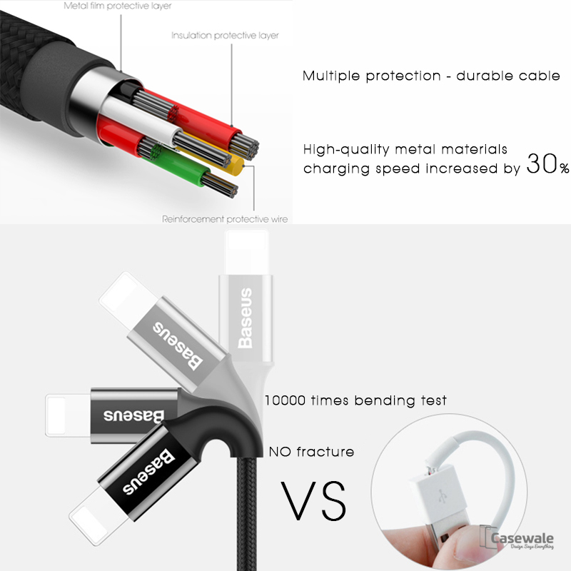 Lightning LED 2A Fast Charging USB Data Cable for iPhone