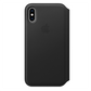 Leather Flip Card Holder Case for iPhone X Series- Black