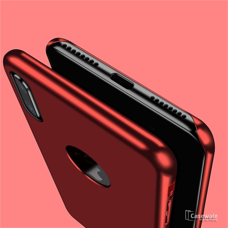 Microfiber Hard PC Slim Back Cover Case for iPhone X