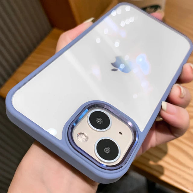 iPhone 11 Series Soft Transparent Metal Camera Protection Case
