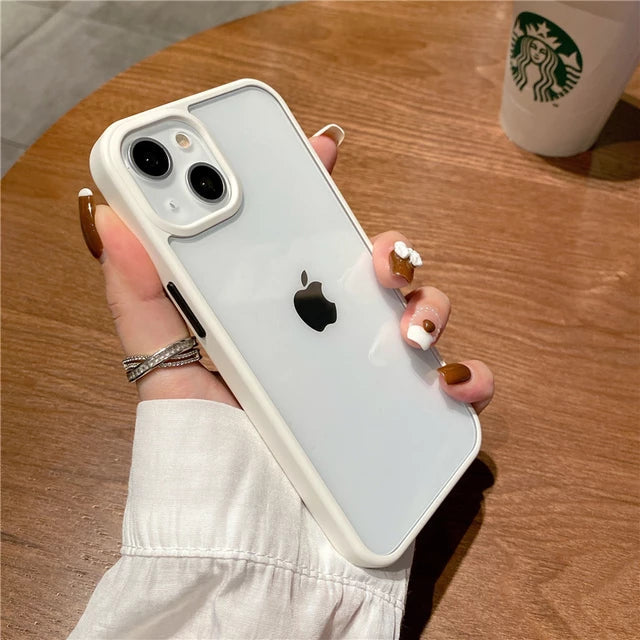 iPhone 13 Series Luxury Transparent Metal Lens Protection Case