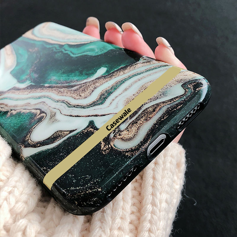 Glossy Agate Luxury Marble Case for iPhone X