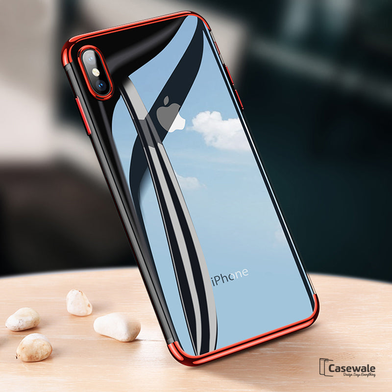 iPhone X High-end Fashion Transparent Plated Mobile Phone Case