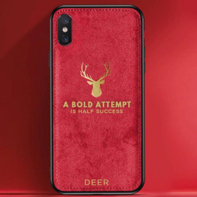 Luxury Gold Textured Deer Pattern Soft Case For iPhone X