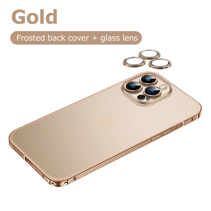 iPhone 12 Series Metal Lock Bumper Case with Lens Ring Protection