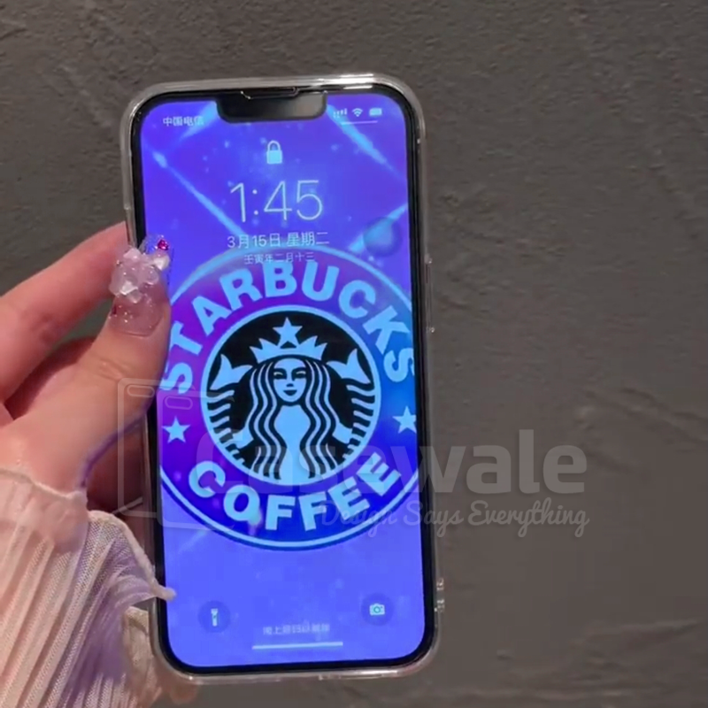 iPhone 13 Series Float Starbucks Shiny Flow Liquid Coffee Case