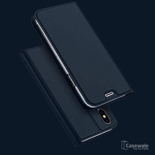 Luxury Leather Flip Case for iPhone X