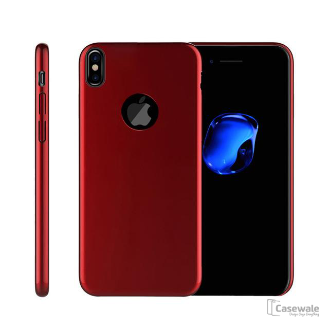 Microfiber Hard PC Slim Back Cover Case for iPhone X